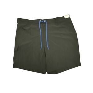 Caribbean 4XB Swim Trunks Bold Black Handy Zip Cargo 4 Pockets Boxer Brief Liner